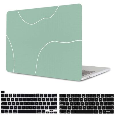 KSK KAISHEK Case for MacBook Pro 13 inch with Touch Bar 2016 2017 2018 2019 2021, A2338 M1 M2 A2289 A2251 A2159 A1989 A1708 A1706, Plastic Crocodile Pattern Case & Keyboard Cover, Green