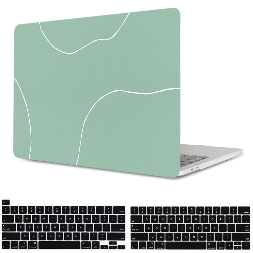 KSK KAISHEK Case for MacBook Pro 13 inch with Touch Bar 2016 2017 2018 2019 2021, A2338 M1 M2 A2289 A2251 A2159 A1989 A1708 A1706, Plastic Crocodile Pattern Case & Keyboard Cover, Green