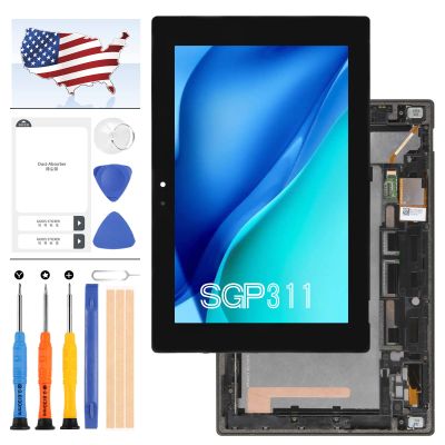 for Sony Xperia Tablet Z Screen Replacement, for Sony Tablet Z LCD Screen with Frame SGP311 SGP312 SGP351 LCD Display Touch Digitizer Assembly Full Glass Panel Repair Parts Kits