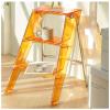 ADKINC Step Stools for Adults, Acrylic 3 Step Ladder,2-in-1 Design with Ladder and Stool for Home and Library 330lbs Capacity, Orange Transparent view 2