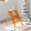ADKINC Step Stools for Adults, Acrylic 3 Step Ladder,2-in-1 Design with Ladder and Stool for Home and Library 330lbs Capacity, Orange Transparent view 3