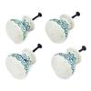 Polmedia Polish Pottery Set of 4 Drawer Pull Knobs - Light Hearted Pattern Handmade in Boleslawiec Poland by Ceramika Artystyczna + Certificate of Authenticity view 1
