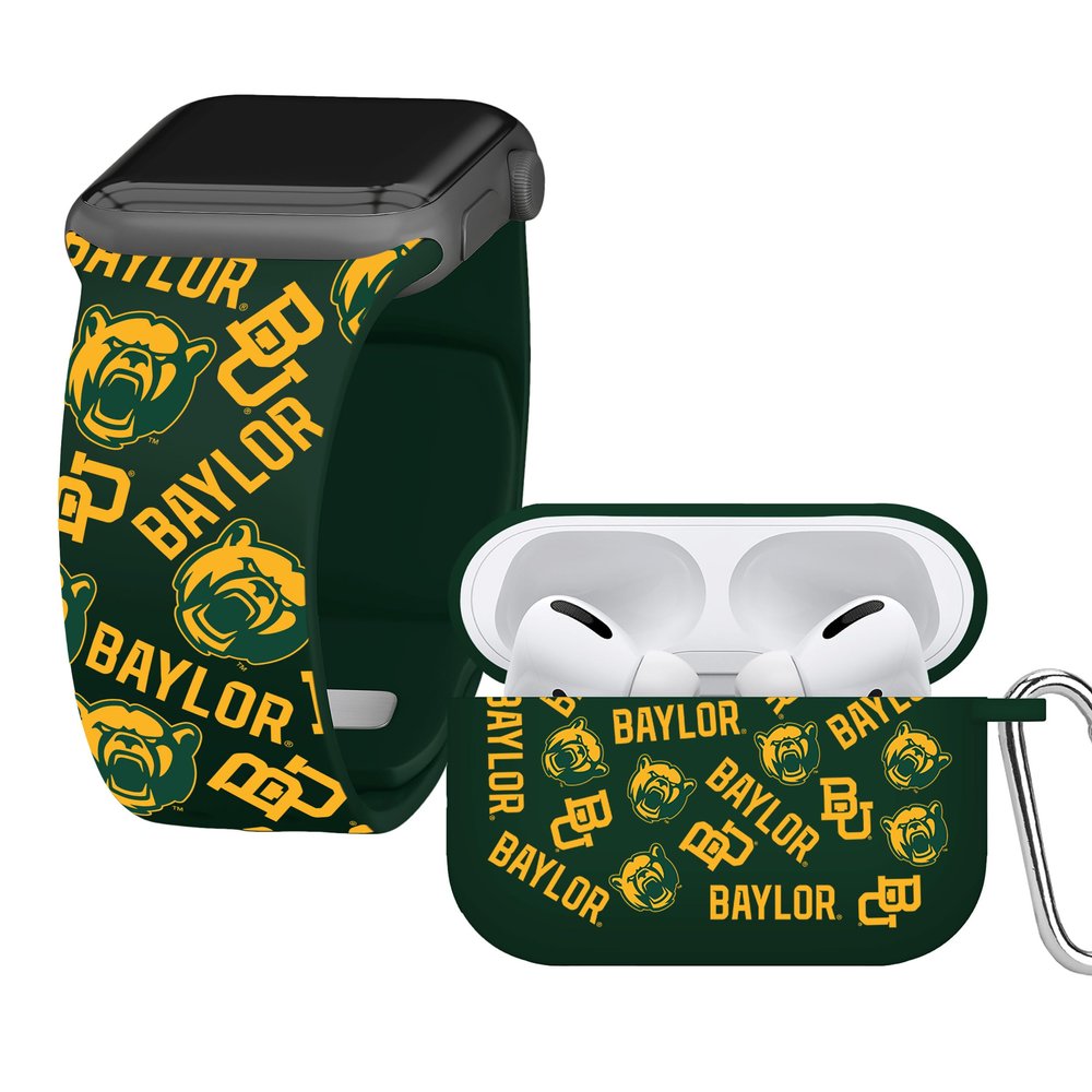 Affinity Bands Baylor Bears HD Combo Package Compatible with Apple Watch and AirPods Pro (38/40/41mm (42mm Series 11) Long Random)