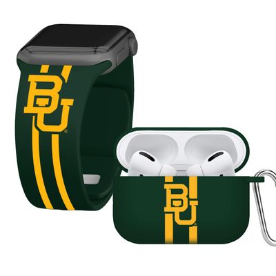 Affinity Bands Baylor Bears HD Combo Package Compatible with Apple Watch and AirPods Pro (38/40/41mm (42mm Series 11) Short Stripes)
