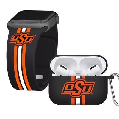 AFFINITY BANDS Oklahoma State Cowboys HD Combo Package Compatible with Apple Watch and AirPods Pro (38/40/41mm (42mm Series 11) Short Stripes)
