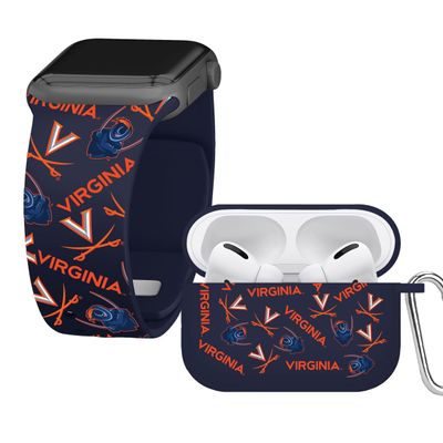 AFFINITY BANDS Virginia Cavaliers HD Combo Package Compatible with Apple Watch and AirPods Pro (38/40/41mm (42mm Series 11) Long Random)