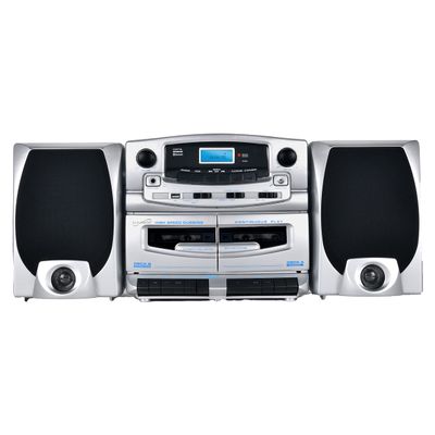 Supersonic SC-2121BT Bluetooth Entertainment Audio System, Bluetooth 5.0, op Loading MP3/CD Player, AM/FM Radio, USB Input, Double Cassette Recorder, High-Performance Detachable Speakers, AC/DC