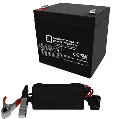 Mighty Max Battery 12V 5AH Replacement Battery for APC Back-UPS BF500-UK + 12V Charger