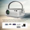 RCA RPJ402 1080P Bluetooth 5.0 Home Theater, Video Projector, LCD Display, HDMI USB AV TF, Indoor & Outdoor Use, Built-In Rechargeable Battery, White view 3