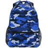 ZZKKO Camo Camouflage Blue School Backpacks Book Bag for Boys Girls Travel Hiking Camping Daypack Work Laptop Backpack view 1
