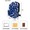ZZKKO Camo Camouflage Blue School Backpacks Book Bag for Boys Girls Travel Hiking Camping Daypack Work Laptop Backpack view 2
