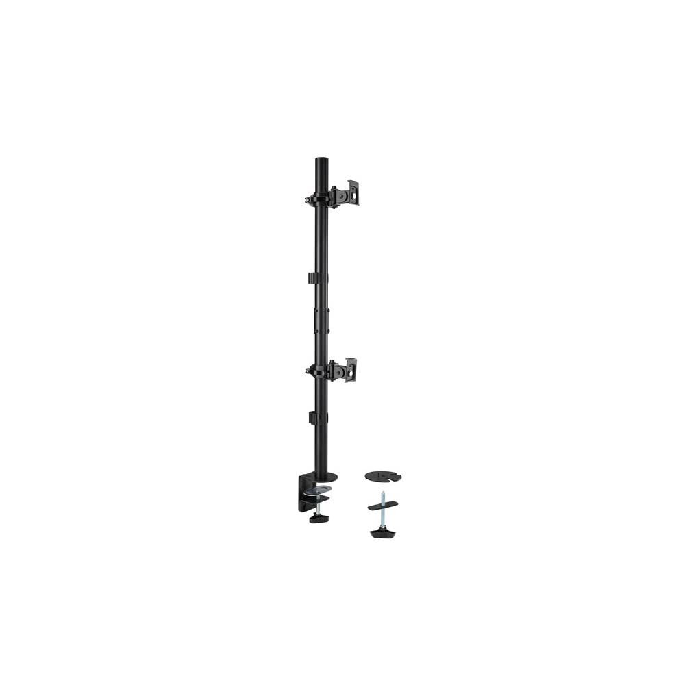 Kensington Stacked Monitor Mount with Vesa Mount, Vertical Dual Monitor Stand with Height Adjustable Handles, Pre-installed C-clamp Dual Monitor Arm for 2 Monitors Up To 32", 19.8lbs, Black (K53802WW)