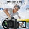6K Digital Camera for Photography, 64MP Vlogging Camera for YouTube with 3" 180 Flip Screen, 16X Zoom Autofocus Compact Travel Beauty Cameras for Teens, with 32GB Micro SD Card view 3