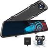 4K Mirror Dash Cam for Cars, 12Full Touch Screen Rear View Mirror Camera, GPS Tracking, Voice Control, Waterproof Backup Camera 2.5K Max, 8MP Super Night Vision view 1
