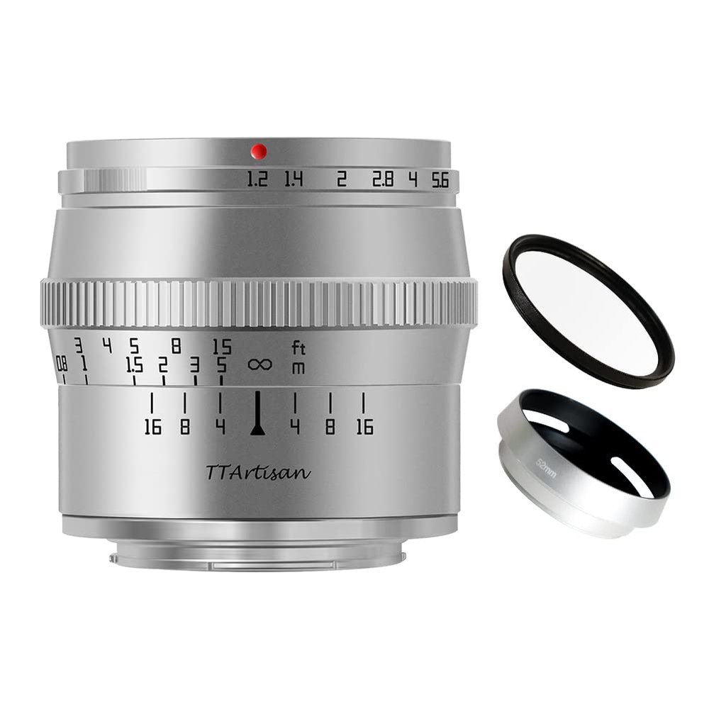 TTArtisan 50mm F1.2 APS-C Manual Focus Large Aperture Fixed Focus Lens for Sony E Mount Camera A6000 A6300 A6400 A7C A7RII A7RIII A7II A7III A7SII A7SIII A9