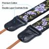 Padwa Lifestyle Purple Flower Camera Strap - 2" Double Layer Cowhide Head Camera Straps for PhotographersAdjustable Neck & Shoulder Vintage Jacquard Embroidery Flower Cotton Strap for all Cameras view 2