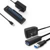 Aluminum 10 Port Powered USB Hub+ 50 Ft USB 3.0 Active Extension Cable with 5V 2A Power Adapter view 1