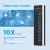 Aluminum 10 Port Powered USB Hub+ 50 Ft USB 3.0 Active Extension Cable with 5V 2A Power Adapter view 3