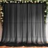 10ft X 10ft Black Sheer Backdrop Curtain for Parties, Tulle Sheer Fabric Backdrop Curtain Drapes for Baby Shower Birthday Party Photo Shoot Halloween Decorations view 1