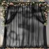 10ft X 10ft Black Sheer Backdrop Curtain for Parties, Tulle Sheer Fabric Backdrop Curtain Drapes for Baby Shower Birthday Party Photo Shoot Halloween Decorations view 2