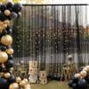 10ft X 10ft Black Sheer Backdrop Curtain for Parties, Tulle Sheer Fabric Backdrop Curtain Drapes for Baby Shower Birthday Party Photo Shoot Halloween Decorations view 3