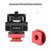 Andoer Camera Monitor Mount for Cold Shoe Mounting, 360 Rotatable Monitor Holder with 1/4 Inch Allen Key for LED Light Microphone Extension Mounting, Red view 3