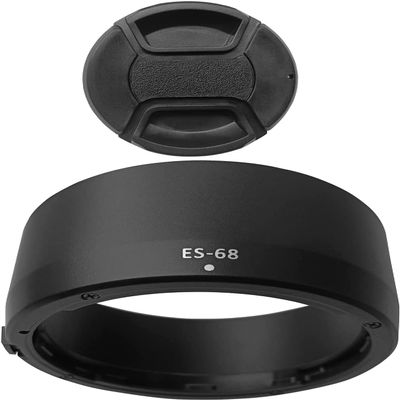 ES-68 Hood + Lens Cap Cover for Canon EF 50mm f/1.8 STM Not for EF50mm f/1.8 II,HUIPUXIANG 49mm Lens Cap