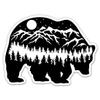 Bear Mountains Sticker - 3" Laptop Sticker - Waterproof Vinyl for Car, Phone, Water Bottle - Bear Shape Decal view 1