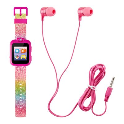 Playzoom Kids Smartwatch & Earbuds Set - Video Camera Selfies STEM Learning Educational Fun Games, MP3 Music Player Audio Books Touch Screen Sports Digital Watch Fun Gift for Kids Toddlers Boys Girls