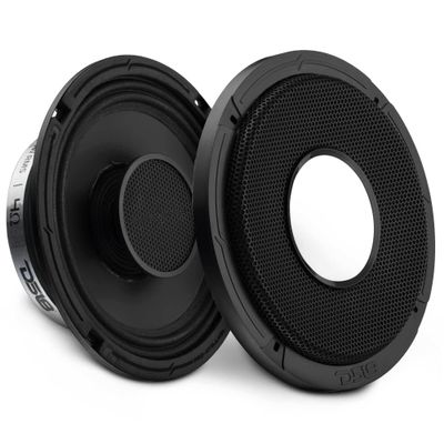 DS18 PRO-HY8.4MSL 8 Inches Shallow Hybrid Mid-Range Car Audio Loudspeaker with Built-in Driver and Grill Included 400W Max 200W RMS 4 Ohms (1 Speaker)