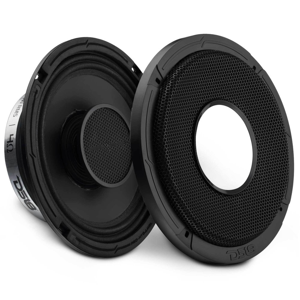 DS18 PRO-HY8.4MSL 8 Inches Shallow Hybrid Mid-Range Car Audio Loudspeaker with Built-in Driver and Grill Included 400W Max 200W RMS 4 Ohms (1 Speaker)
