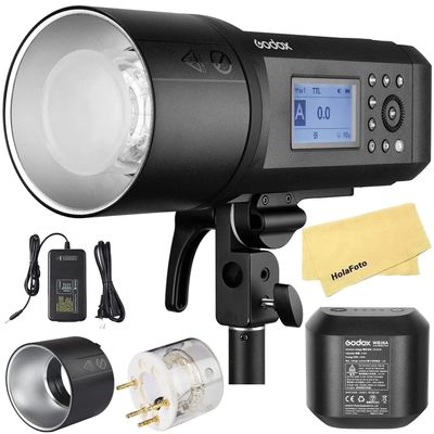 Godox AD600 Pro AD600Pro Outdoor Flash Strobe,2.4G TTL 1/8000s HSS,28.8V/2600mAh Lithium Battery,0.01-0.9s Recycle Time,360 Full Power Flashes,38W LED Modeling Lamp for Canon Sony Nikon Fuji Olympus