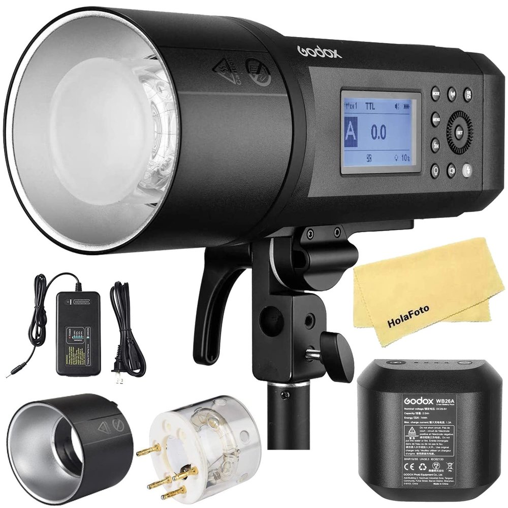 Godox AD600 Pro AD600Pro Outdoor Flash Strobe,2.4G TTL 1/8000s HSS,28.8V/2600mAh Lithium Battery,0.01-0.9s Recycle Time,360 Full Power Flashes,38W LED Modeling Lamp for Canon Sony Nikon Fuji Olympus