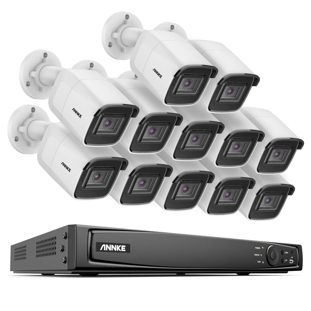 ANNKE 16CH 4K PoE Security Camera System Outdoor, 12x 8MP Security PoE IP Cameras, 16 Channel H.265+ 4K NVR Recorder System NO Hard Drive, Person Vehicle Detection, IP67 Waterproof, Audio Recording