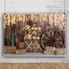 DORCEV 10x8ft Miss to Mrs Backdrop for Bridal Shower Party Decor Rustic Brown Wooden Wheel Wooden Wall Photography Background Decoration American Western Cowboy Wedding Engagement Bokeh Photo Props view 3