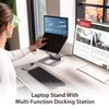j5create Laptop Stand with USB C 4K HDMI Display Hub - 2 USB A 5Gbps, PD 100W with USB-C 5Gbps | Aluminum Computer Riser for MacBook and Windows Notebook (JTS327) view 2