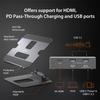 j5create Laptop Stand with USB C 4K HDMI Display Hub - 2 USB A 5Gbps, PD 100W with USB-C 5Gbps | Aluminum Computer Riser for MacBook and Windows Notebook (JTS327) view 3