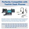 Wantek Yealink Phone Headset with Quick Disconnect Cord, RJ9 Office Telephone Headsets with Mic Noise Cancelling Compatible with Yealink VoIP Phone T21P T42S T46S T48S T27G T53W T54W Grandstream Snom view 3