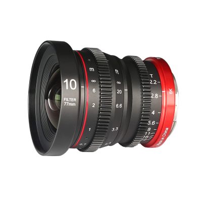Meike 10mm T2.2 Large Aperture Manual Focus Low Distortion APS-C S35 Format 6K Mini Prime Cine Lens Compatible with Canon RF Mount Cameras EOS R RP R5 R6 R7 R10 R50 C70 Komodo