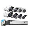 JouSecu 8CH Home Security Camera System, 8pcs Wired 3MP PoE IP Cameras for Outdoor and Indoor, One-Way Audio, 8 Channel NVR with 2TB HDD for 24-7 Recording, Night Vision view 1
