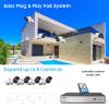 JouSecu 8CH Home Security Camera System, 8pcs Wired 3MP PoE IP Cameras for Outdoor and Indoor, One-Way Audio, 8 Channel NVR with 2TB HDD for 24-7 Recording, Night Vision view 3