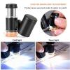 Microscope Kit 2 Pieces 60X Mini Pocket Microscope with 3 Light Portable Magnifing Glass Microscope Lens Adapters view 3