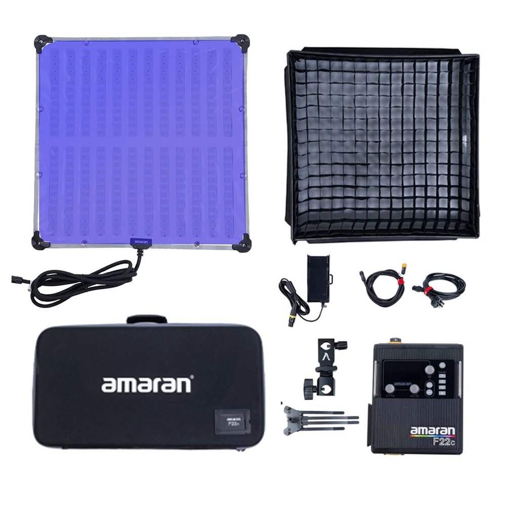 Aputure Amaran F22c 200W RGBWW Flex LED Photo Light with Honeycomb Grid, CCT 2500K to 7500K V Mount RGB Video Light Suooprt DMX Sidus Link App Control 15 Built-in Lighting FX