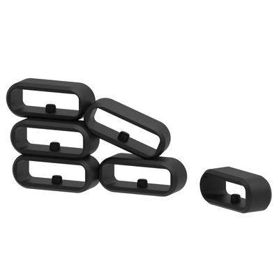 20mm Band Keepers Compatible with Popglory P22/Donerton P22 P32 P36 Smartwatch/itouch air 3 40mm/FirYawee Smartwatch/Virmee VT3 Watch Bands, Silicone Fastener Rings Security Loop/Holder/Retainer (Black-6pcs)