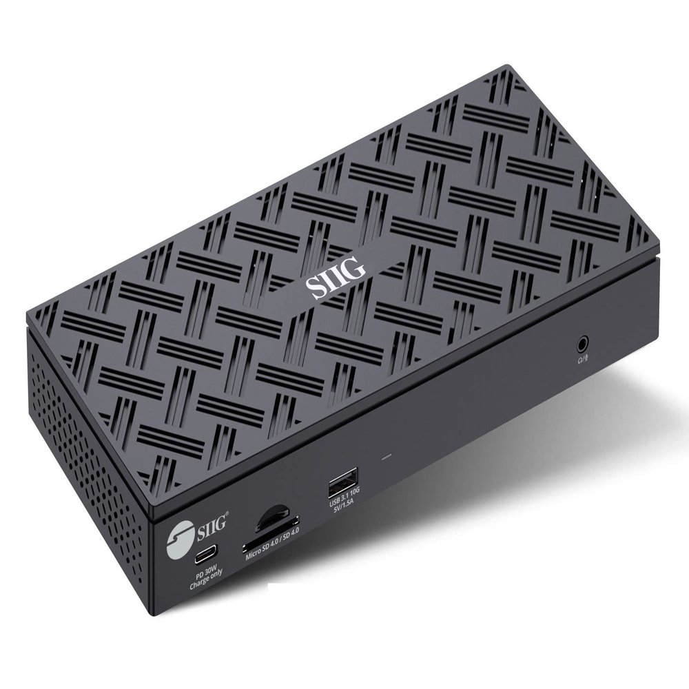 SIIG USB-C Quad 4K 60Hz Docking Station with 100W PD - Quad 4K@60Hz Monitor Laptop Dock - DisplayLink - 4 HDMI 4 DisplayPort, 4X USB-A, 2X USB-C, Thunderbolt 3 Compatible, 2.5 Gigabit Ethernet