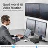 SIIG USB-C Quad 4K 60Hz Docking Station with 100W PD - Quad 4K@60Hz Monitor Laptop Dock - DisplayLink - 4 HDMI 4 DisplayPort, 4X USB-A, 2X USB-C, Thunderbolt 3 Compatible, 2.5 Gigabit Ethernet view 3