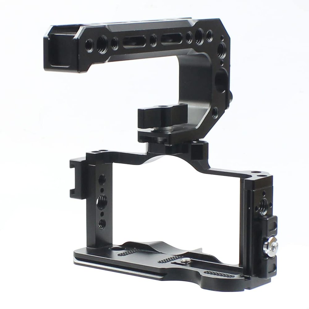 FEICHAO ZV1 Camera Cage Kit Compatible with Sony ZV1 Video DSLR Stabilizer Extension Bracket (Cage with Handle + Clip)
