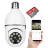 Light Bulb Camera,Wireless Wifi Light Bulb Camera Security Camera with 32G Memory, Home 5G WiFi 360 Panoramic IP Surveillance Camera with Human Motion Detection and Alarm,Two-Way Audio Night Vision view 1