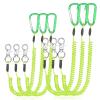 Woanger 6 Pack Fishing Lanyard Steel Wire Coiled Lanyard Tool Lanyards for Hand Tools Kayak Retractable Tool Leash Fishing Rod Safety Lanyards Gear with Alloy Clips for Pliers Boating(Green) view 1