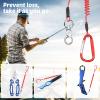 Woanger 6 Pack Fishing Lanyard Steel Wire Coiled Lanyard Tool Lanyards for Hand Tools Kayak Retractable Tool Leash Fishing Rod Safety Lanyards Gear with Alloy Clips for Pliers Boating(Red) view 4